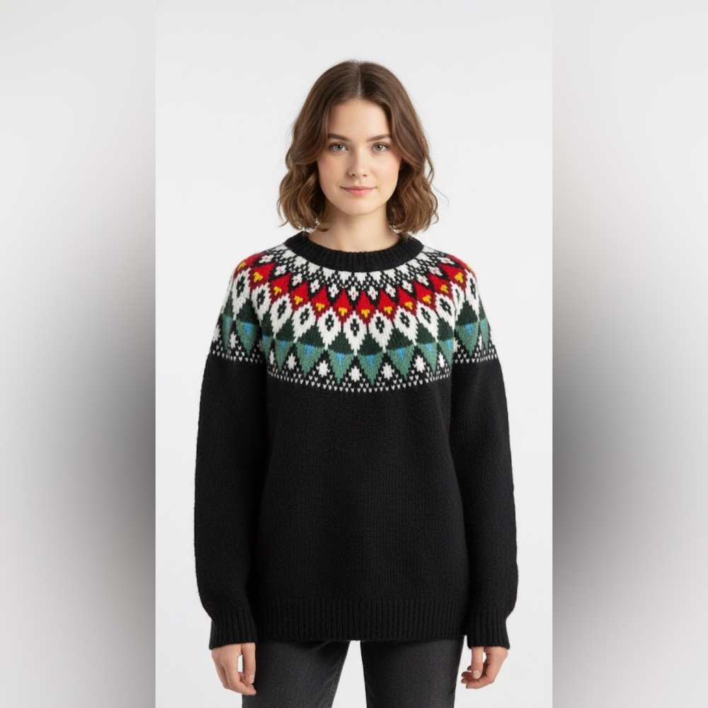 Urban Outfitters Fair Isle Cadence Intarsia Knit Sweater Size Small